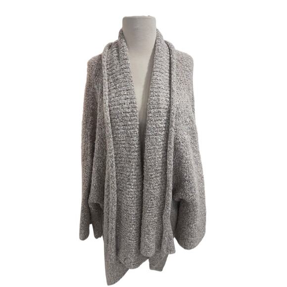 Free People Sz S Oversized Chunky Knit Open Cardigan Oatmeal Duster Sweater Boho - Picture 1 of 7